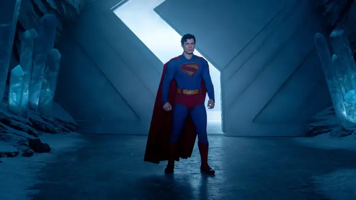 Superman stands in the Fortress of Solitude