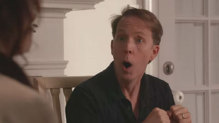 James Arnold Taylor as Dave Smith reacting during a family conversation in Operation Friendship