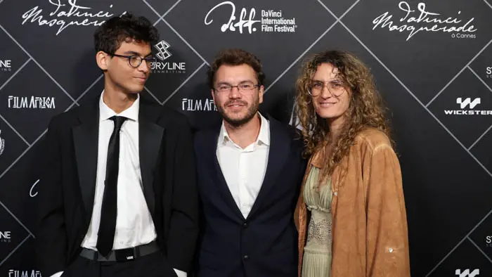 Emile Hirsch with guests at the DaVinci International Film Festival in Los Angeles.