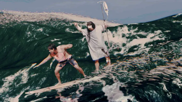 Surfer attacked by haunted surfboard in Plankenstein: A Killer Surf Movie