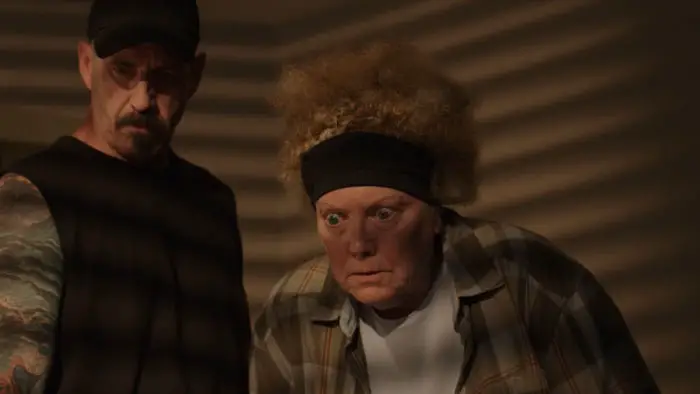 Annette Duffy and Shawn McAninch in an intimidation scene from Stan Ritchie. 