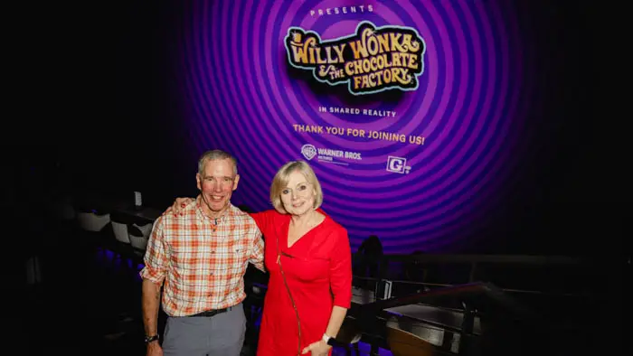 Peter Ostrum and Julie Dawn Cole at COSM’s Willy Wonka and the Chocolate Factory Shared Reality premiere.